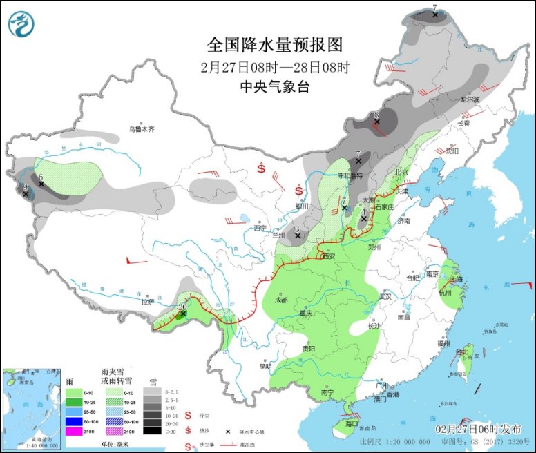 今日起中东部大范围雨雪无缝衔接 多地气温起伏震荡1