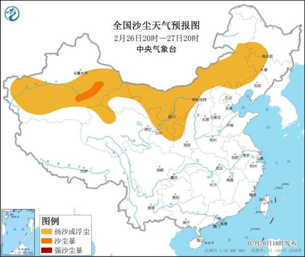 沙尘暴蓝色预警：新疆东部和南疆盆地局地有沙尘暴1