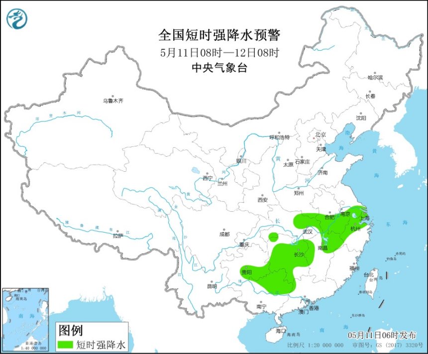 强对流预警！安徽上海等地部分地区将有雷暴大风或冰雹天气2