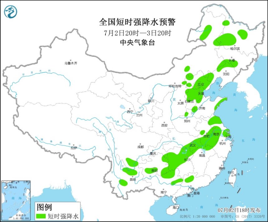 强对流蓝色预警！北京河北内蒙古等地部分地区有8至10级雷暴大风2