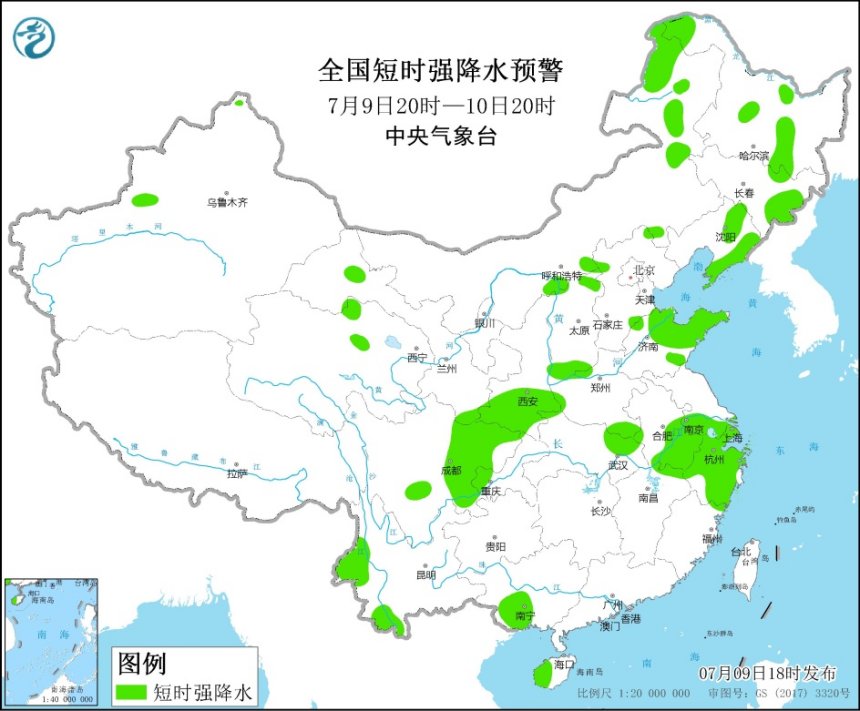强对流蓝色预警！辽宁陕西等地部分地区将有8至10级雷暴大风2