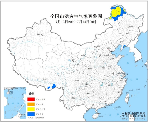 内蒙古辽宁黑龙江局地发生山洪灾害可能性较大1