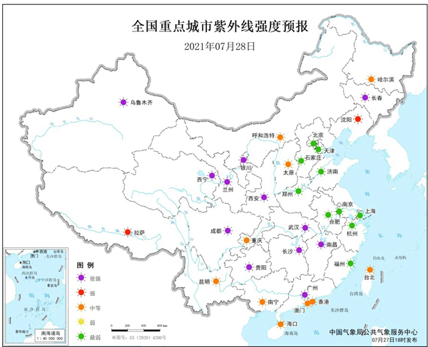 健康气象预报：广东等5省区部分地区易发生中暑2