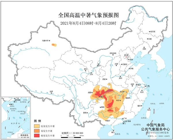 健康气象预报：四川重庆湖北等6省区市局地极易发生中暑1