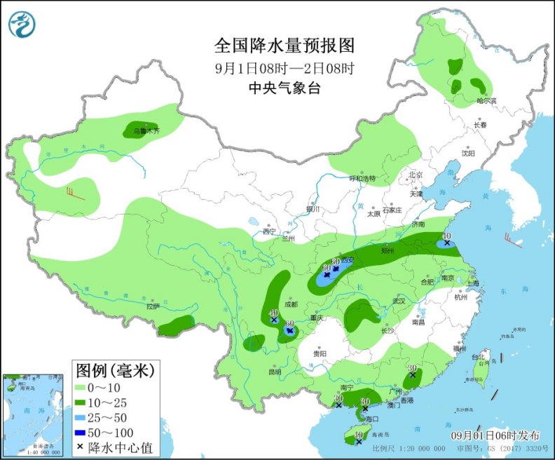 新一轮降雨明夜再来袭 南方闷热持续北方早晚“秋凉”明显1