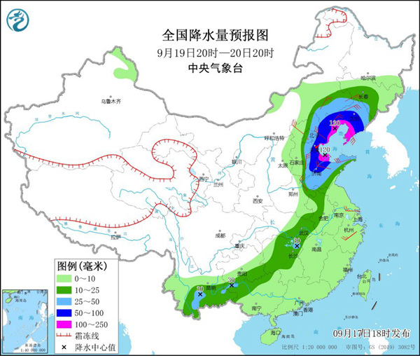 18日夜间至19日北部等地的部分为降雨最强时段 强降雨或为9月少见防范不能大意2